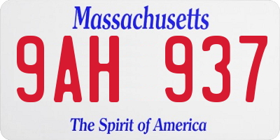 MA license plate 9AH937
