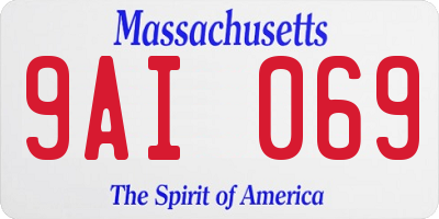 MA license plate 9AI069