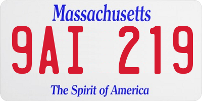 MA license plate 9AI219