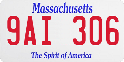 MA license plate 9AI306