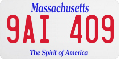 MA license plate 9AI409