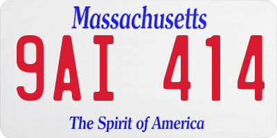 MA license plate 9AI414
