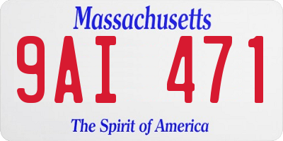 MA license plate 9AI471