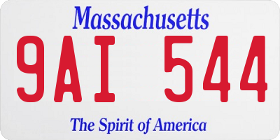 MA license plate 9AI544
