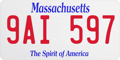MA license plate 9AI597