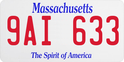 MA license plate 9AI633