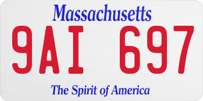 MA license plate 9AI697