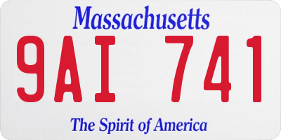 MA license plate 9AI741