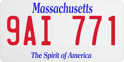 MA license plate 9AI771