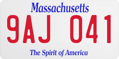 MA license plate 9AJ041