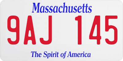 MA license plate 9AJ145