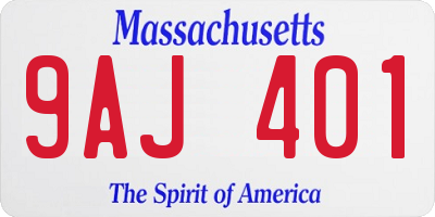 MA license plate 9AJ401
