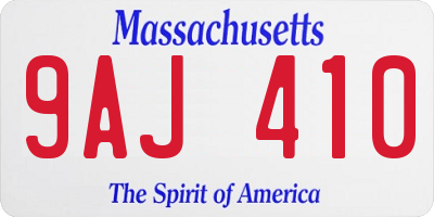 MA license plate 9AJ410