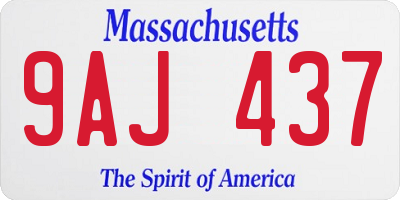 MA license plate 9AJ437