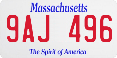 MA license plate 9AJ496