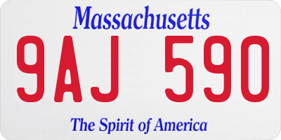 MA license plate 9AJ590