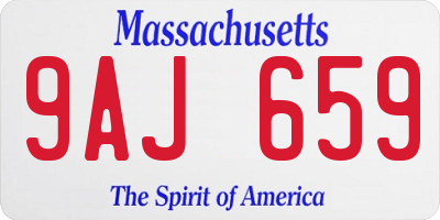 MA license plate 9AJ659