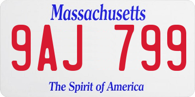 MA license plate 9AJ799