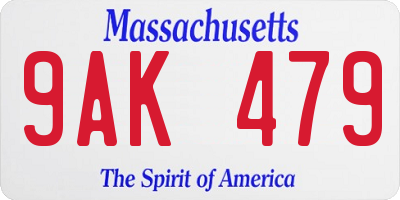 MA license plate 9AK479