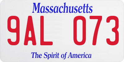 MA license plate 9AL073