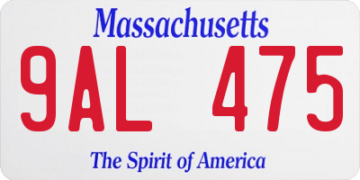 MA license plate 9AL475