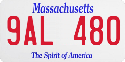MA license plate 9AL480
