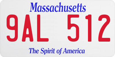 MA license plate 9AL512