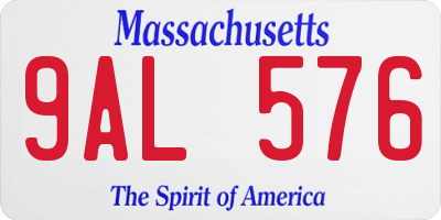 MA license plate 9AL576