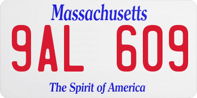 MA license plate 9AL609