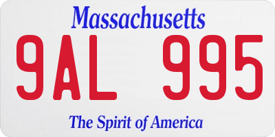 MA license plate 9AL995