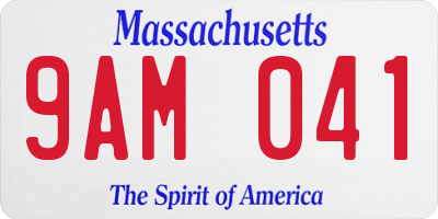MA license plate 9AM041