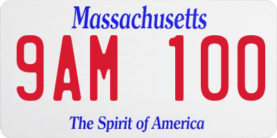MA license plate 9AM100