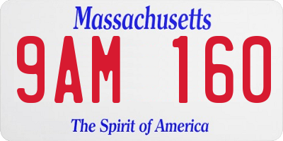 MA license plate 9AM160