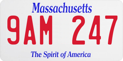 MA license plate 9AM247