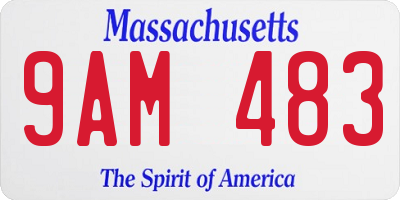MA license plate 9AM483