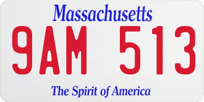 MA license plate 9AM513