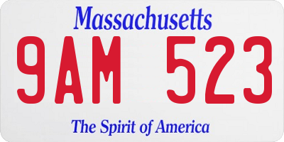 MA license plate 9AM523