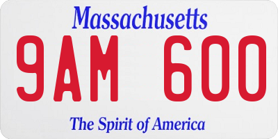 MA license plate 9AM600