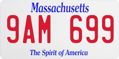 MA license plate 9AM699