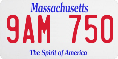 MA license plate 9AM750