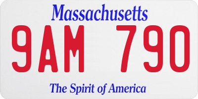 MA license plate 9AM790