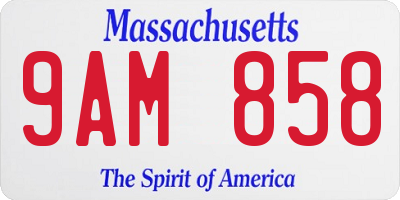 MA license plate 9AM858