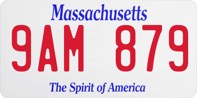 MA license plate 9AM879