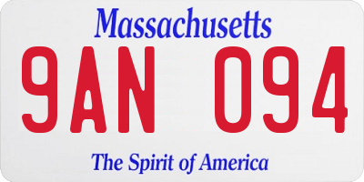 MA license plate 9AN094