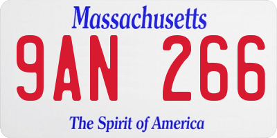 MA license plate 9AN266