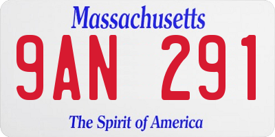 MA license plate 9AN291