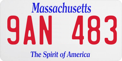 MA license plate 9AN483
