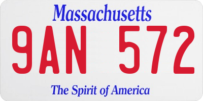 MA license plate 9AN572