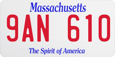 MA license plate 9AN610