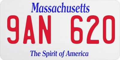MA license plate 9AN620